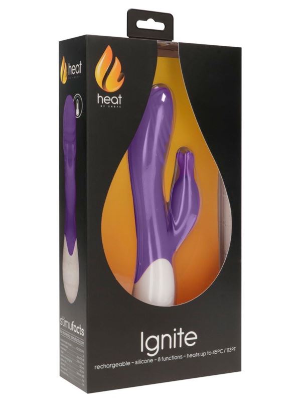 Фиолетовый вибратор-кролик G Ignite с функцией нагрева (20,8 см)