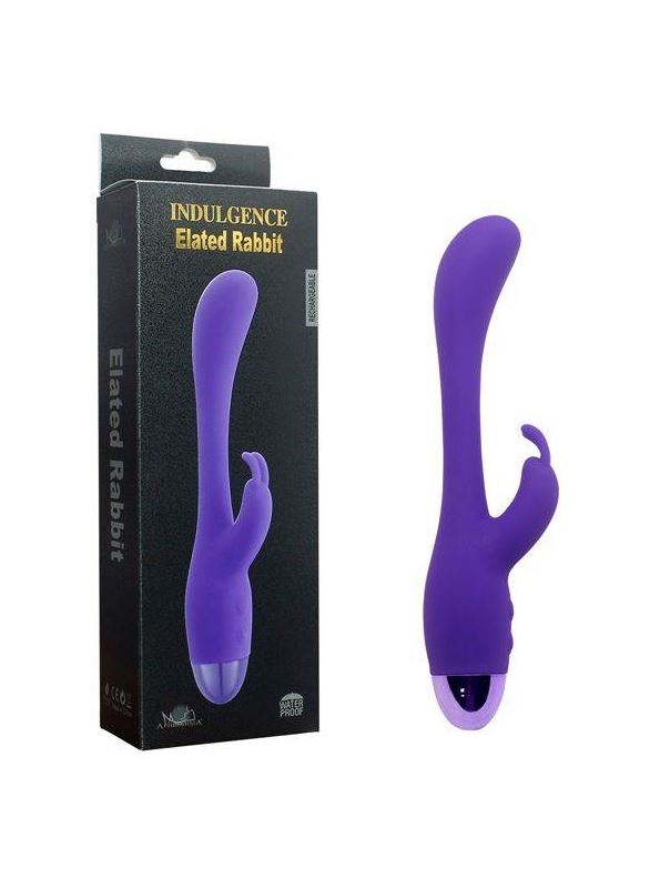 Фиолетовый вибратор INDULGENCE Elated Rabbit (23 см)