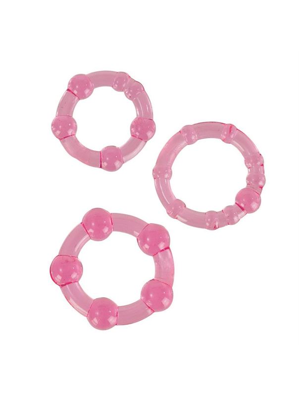 Набор из трех розовых колец разного размера Island Rings