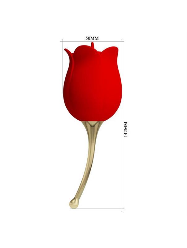 Красный клиторальный вибромассажёр Rose Lover