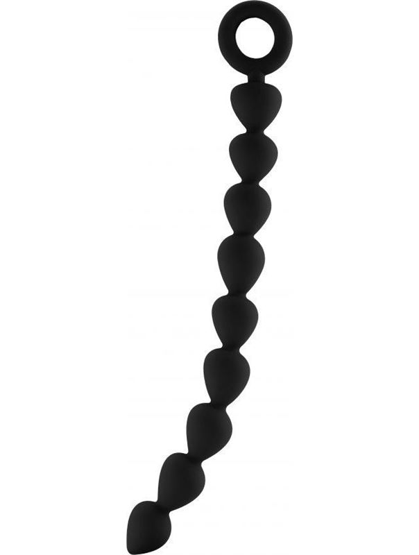 Чёрная анальная цепочка Bead Chain - 24,9 см.