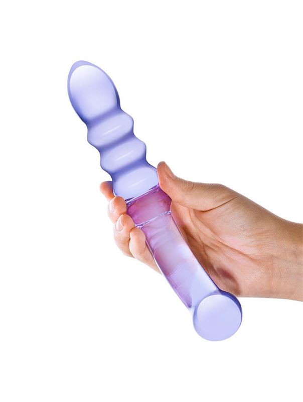 фиолетовый фаллоимитатор из стекла Purple Rain (22,9 см)