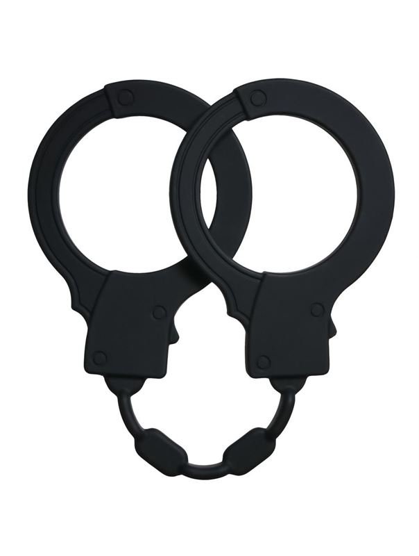 Чёрные силиконовые наручники Stretchy Cuffs Black