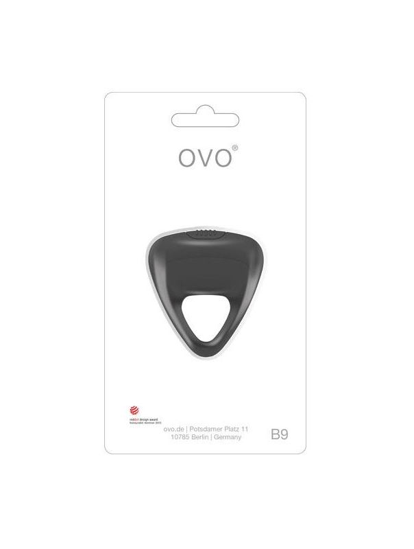 Эрекционное кольцо черное с вибрацией OVO B9