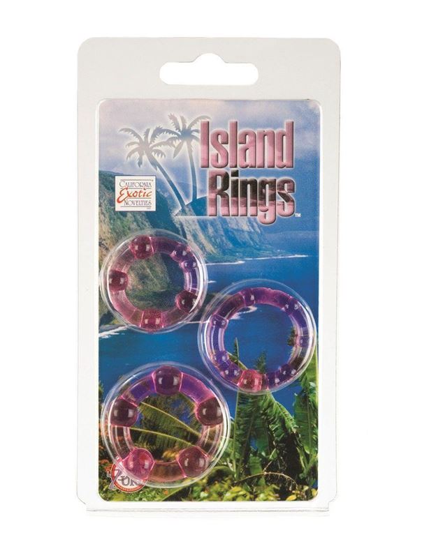 Набор из трех розовых колец разного размера Island Rings