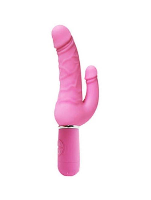 Розовый вибратор Levina Double Penis (21,5 см)