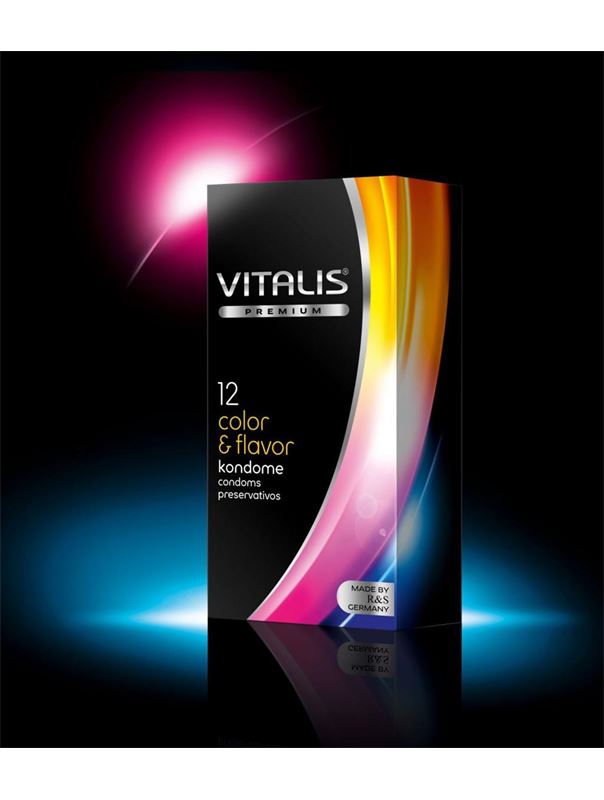 Цветные ароматизированные презервативы VITALIS premium №12 Color and flavor (12 шт)