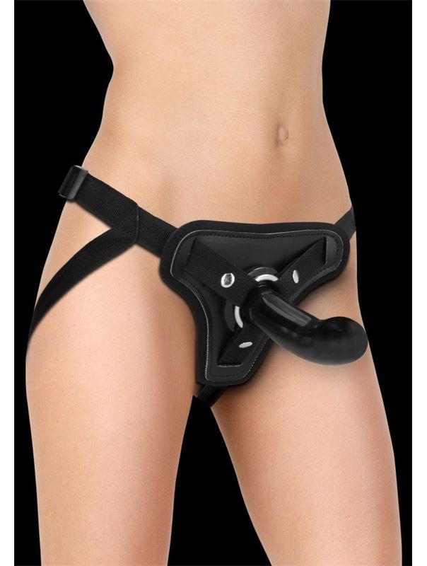 Черный страпон Adjustable 6 Strap-on (17 см)