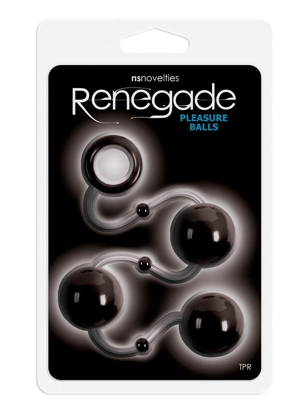 Чёрные анальные шарики Renegade Pleasure Balls