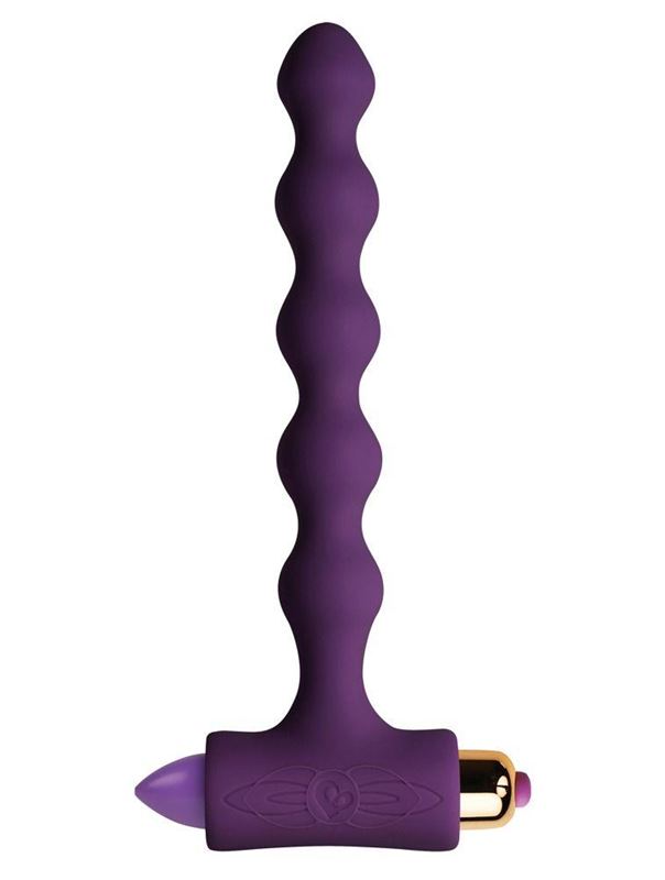 Фиолетовая анальная виброёлочка PETITE SENSATIONS PEARLS PURPLE - 16,9 см.