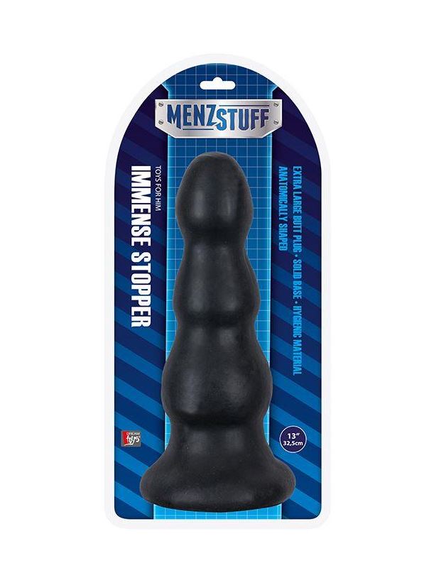 Гигантская чёрная анальная ёлочка MENZSTUFF - IMMENSE STOPPER (32,5 см)