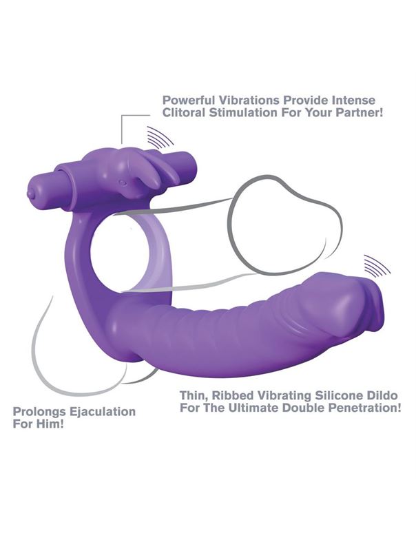 Эрекционное кольцо для двойного проникновения Silicone Double Penetrator Rabbit