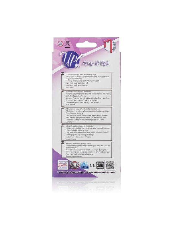 Фиолетовый вибромассажер Amp it Up! 7-Function Silicone Massager - 14 см.