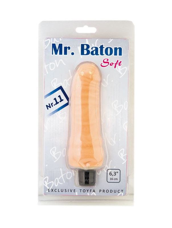 Телесный вибратор Mr.Baton Soft №11 - 16 см.