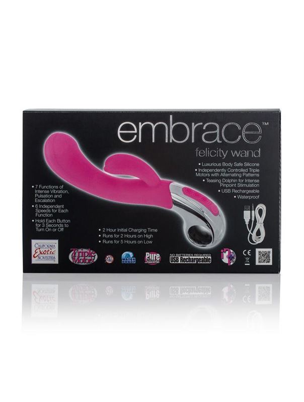 Розовый вибромассажер Embrace Felicity Wand - 21 см.