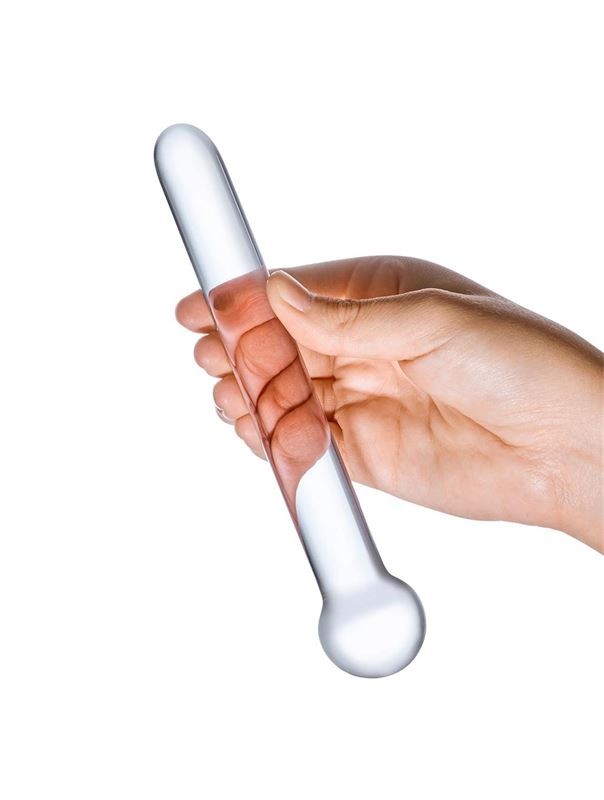 Стеклянный жезл с шаром Straight Glass Dildo (17,8 см)