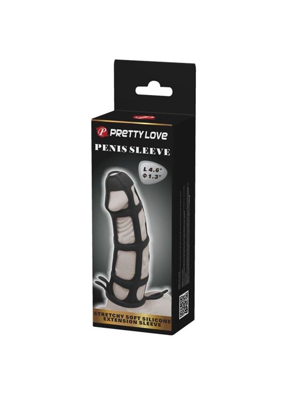 Черная насадка-клетка Penis Sleeve (11,6 см)