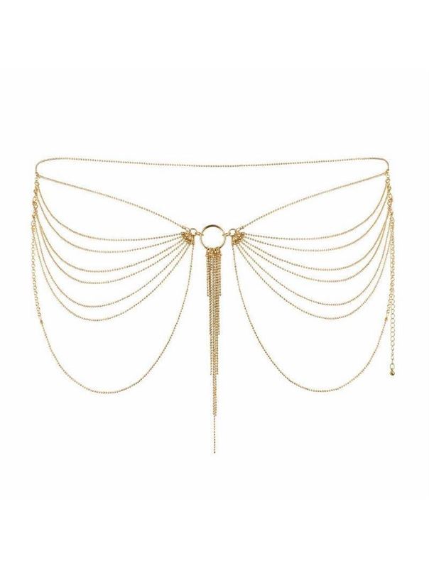 Золотистое украшение из цепочек Magnifique Metallic Chain Waist Jewelry