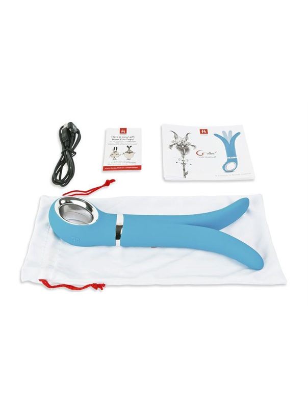 Голубой анатомический вибромассажер Fun Toys Gvibe 2 - 18 см.