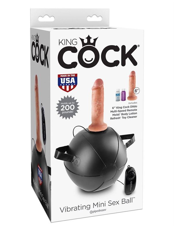 Мини-мяч с фаллической насадкой телесного цвета и вибрацией Vibrating Mini Sex Ball with 6 Dildo