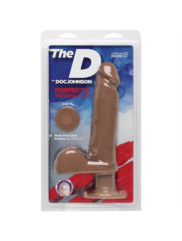 Телесный вибромассажер-реалистик на присоске Perfect D Vibrating 8" (23 см)