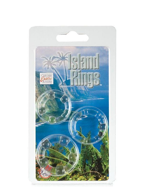 Набор из 3 прозрачных эрекционных колец различного диаметра Island Rings