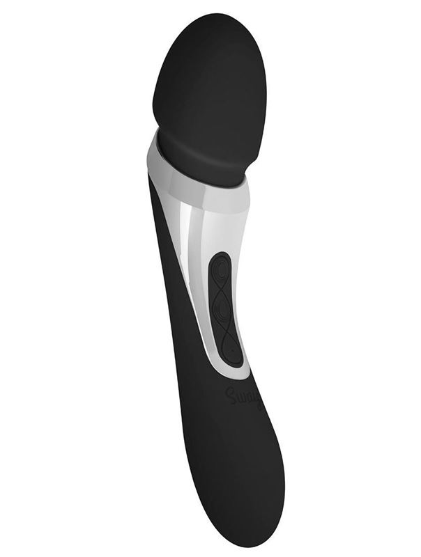 Черный двухсторонний вибромассажер Vibes Wand Vibrator - 22,5 см.