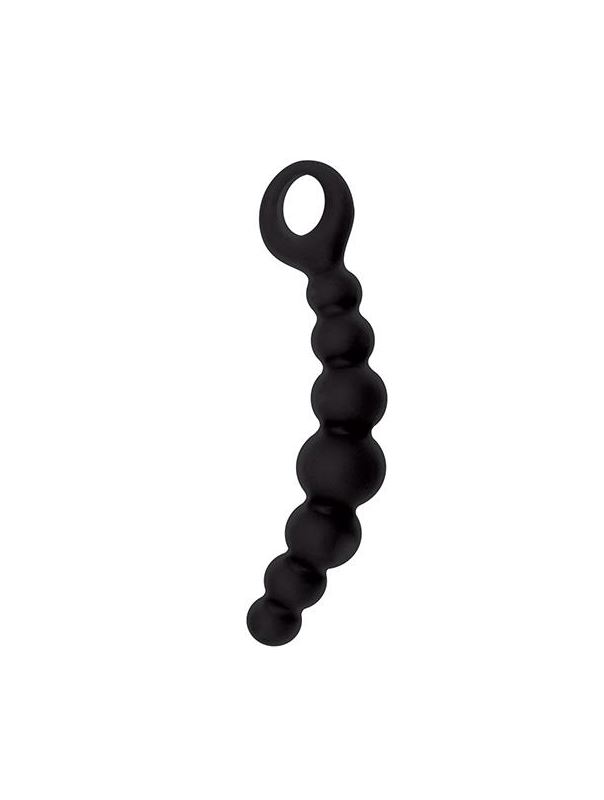 Чёрная анальная цепочка CATERPILL-ASS SILICONE BLACK - 19,5 см.