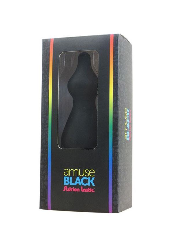 Чёрная фигурная анальная пробка AMUSE BLACK L - 13,8 см.