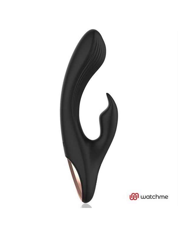 Черно-золотой вибратор-кролик с пультом-часами Anne's Desire Rabbit Vibe Wireless Watchme (20,5 см)