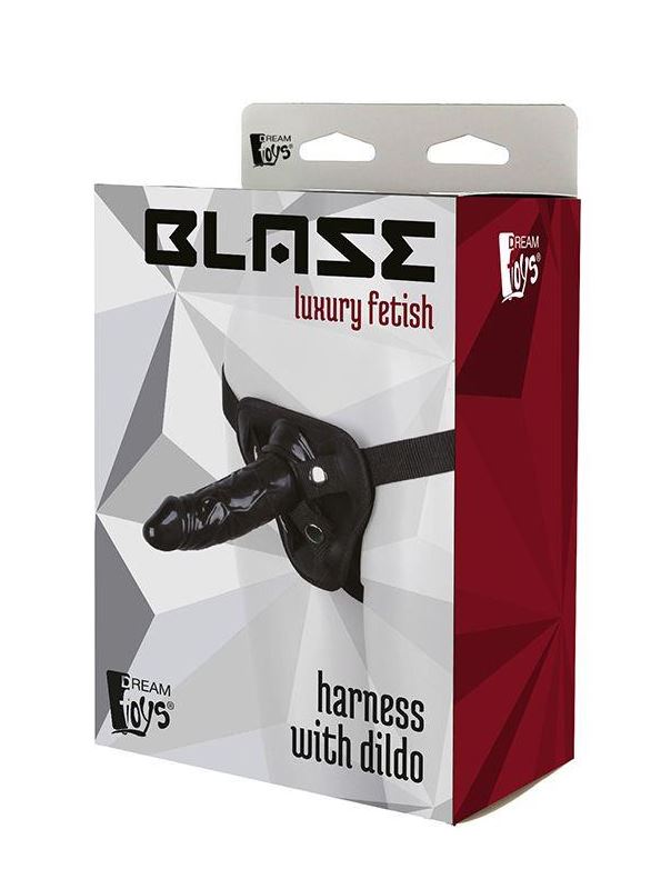Черный страпон HARNESS WITH DILDO (13 см)