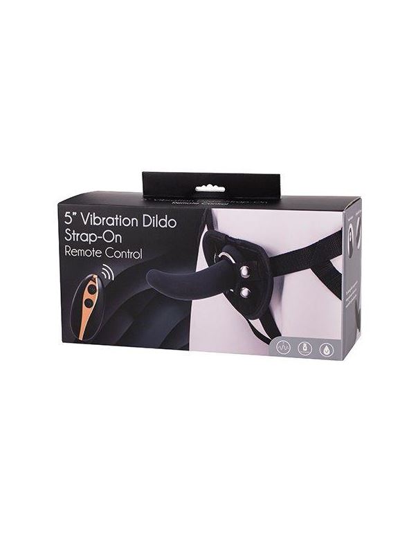 Черный поясной фаллоимитатор с вибрацией 5INCH VIBRATION DILDO STRAP-ON - 12,5 см.