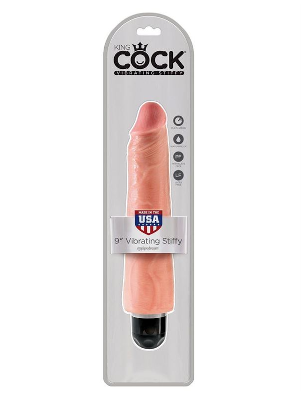 Телесный вибратор-реалистик 9 Vibrating Stiffy - 27,9 см.
