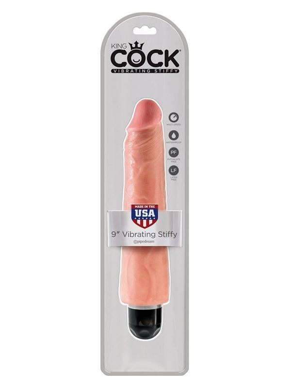 Телесный вибратор-реалистик 9 Vibrating Stiffy - 27,9 см.