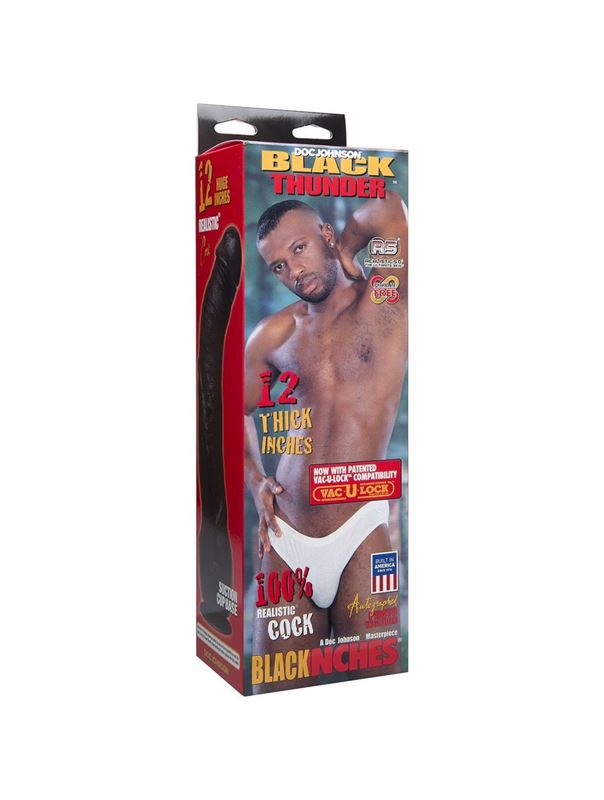 Коричневый фаллоимитатор Black Thunder (31,2 см)