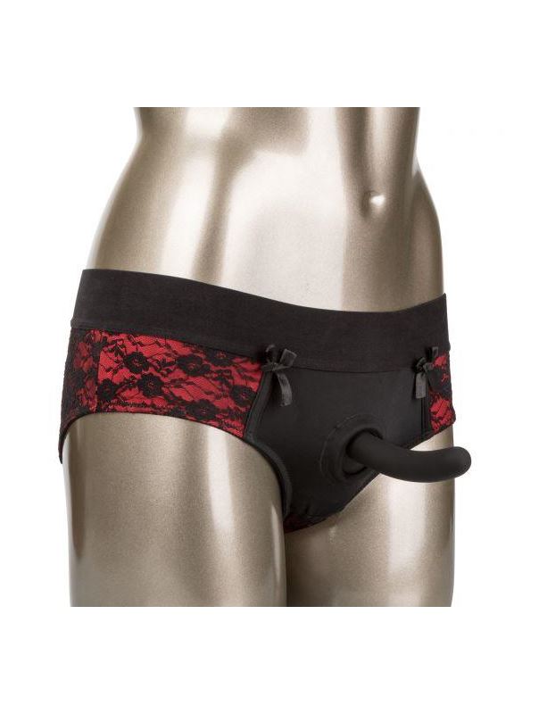 Трусики с доступом и съемной насадкой Crotchless Pegging Panty Set S/M