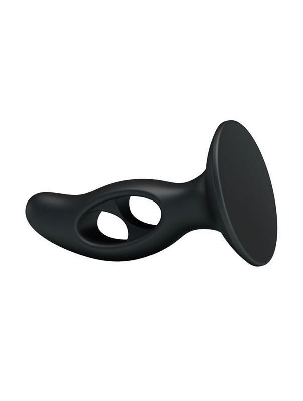 Чёрный массажёр простаты Silicone Butt Plug - 9,3 см.