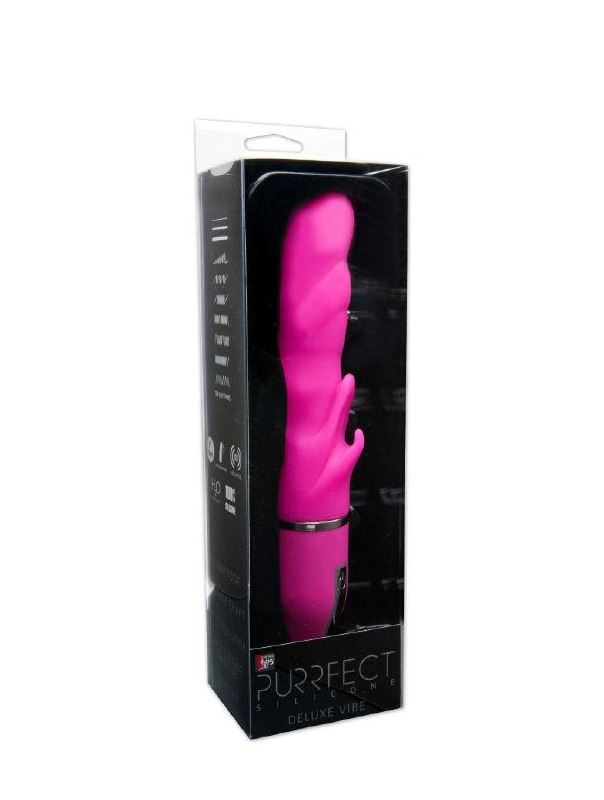 Розовый волнообразный вибратор PURRFECT SILICONE DELUXE VIBE (15 см)