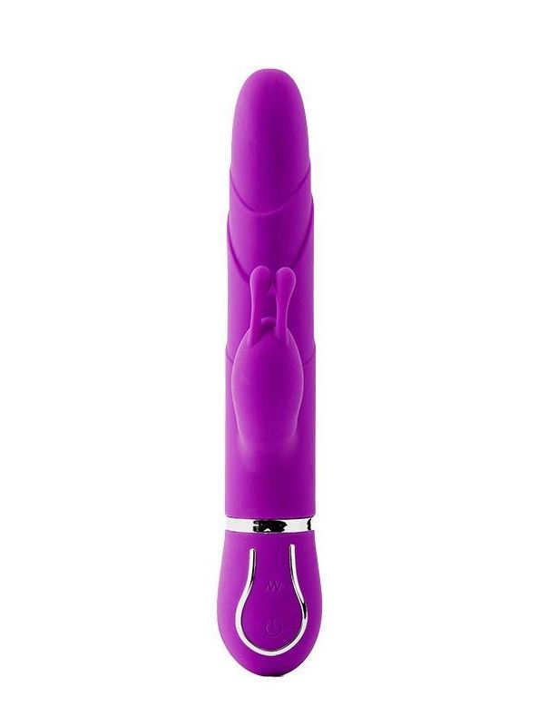 Фиолетовый вибратор кролик FLORAL FANTASY с ушками (22 см)