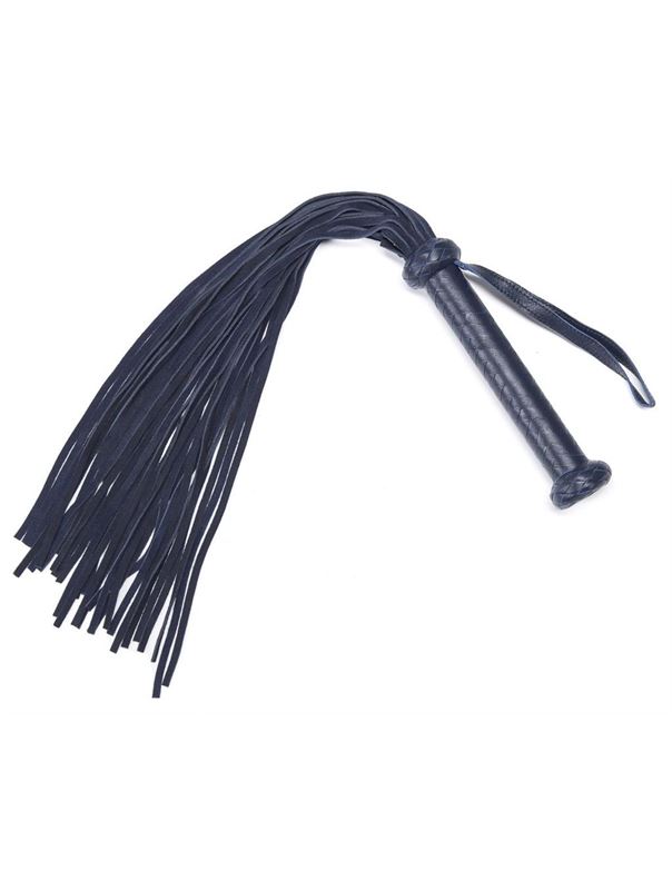 Тёмно-синий флоггер из кожи DARKER LIMITED COLLECTION FLOGGER - 66 см.