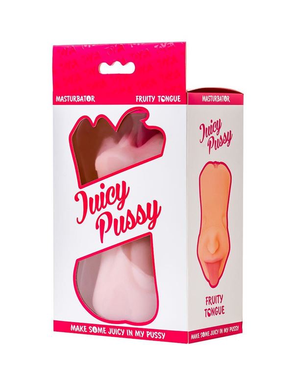 Телесный двусторонний мастурбатор Fruity Tongue - ротик и вагина