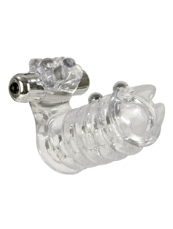 Вибронасадка с клиторальным стимулятором Jaguar Enhancer with Beads