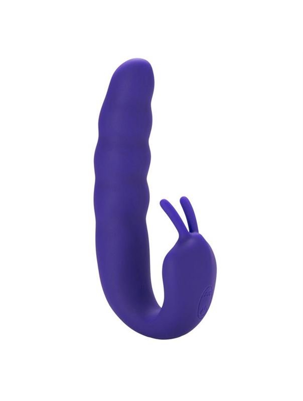 Фиолетовый вибратор Ribbed Dual Stimulator (17 см)