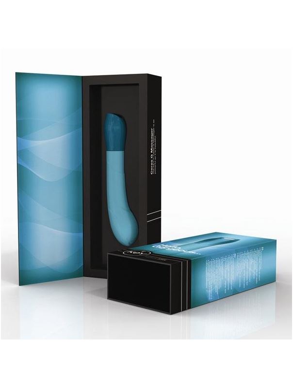 Голубой вибромассажер с изогнутой головкой Ceres G Spot