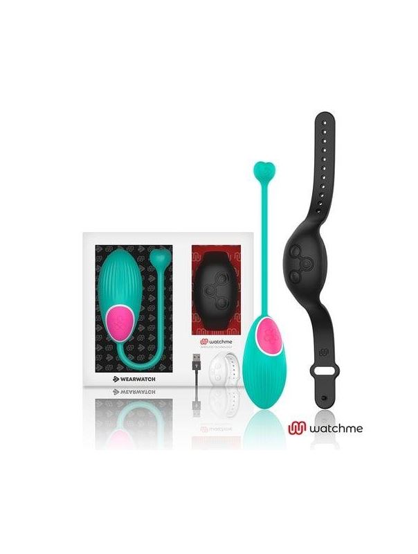 Зеленое виброяйцо с черным пультом-часами Wearwatch Egg Wireless Watchme