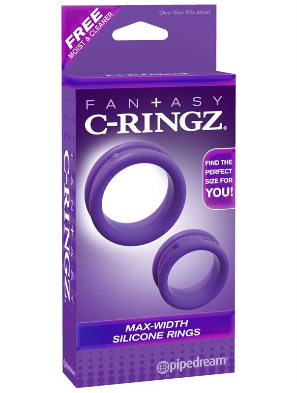 Набор из двух фиолетовых эрекцонных колец Max Width Silicone Rings