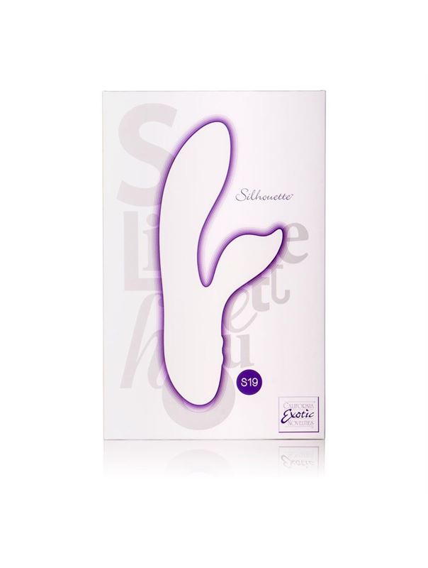 Фиолетовый вибромассажер с лепестком для стимуляции клитора Silhouette S19