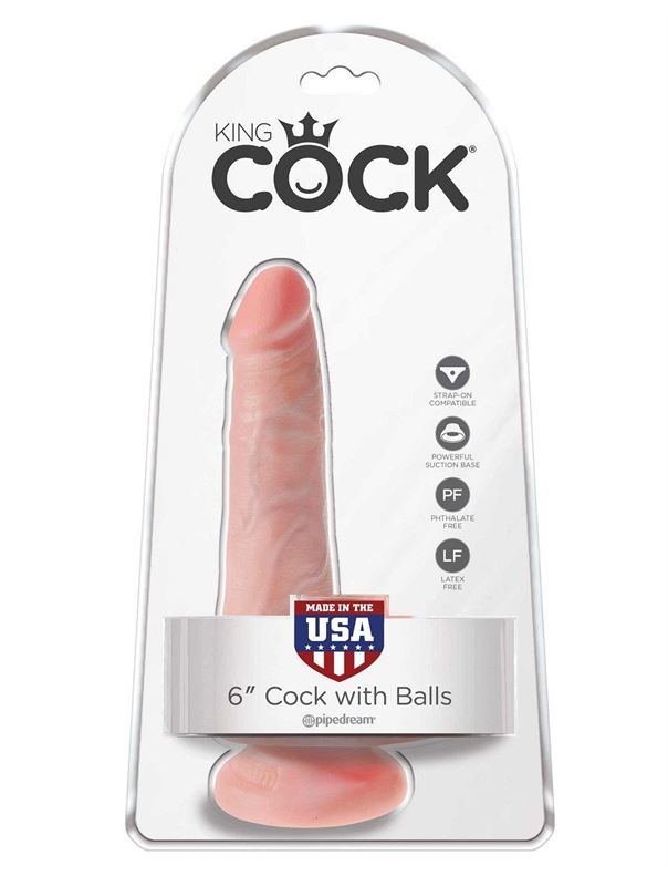 Телесный фаллоимитатор с мошонкой и присоской 6" Cock with Balls (17,8 см)