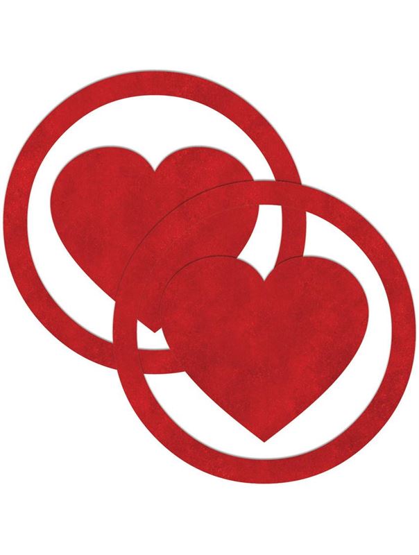 Красные пестисы Round Hearts в виде сердечек в круге