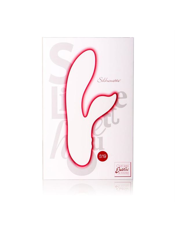 Красный вибромассажер с лепестком для стимуляции клитора Silhouette S19